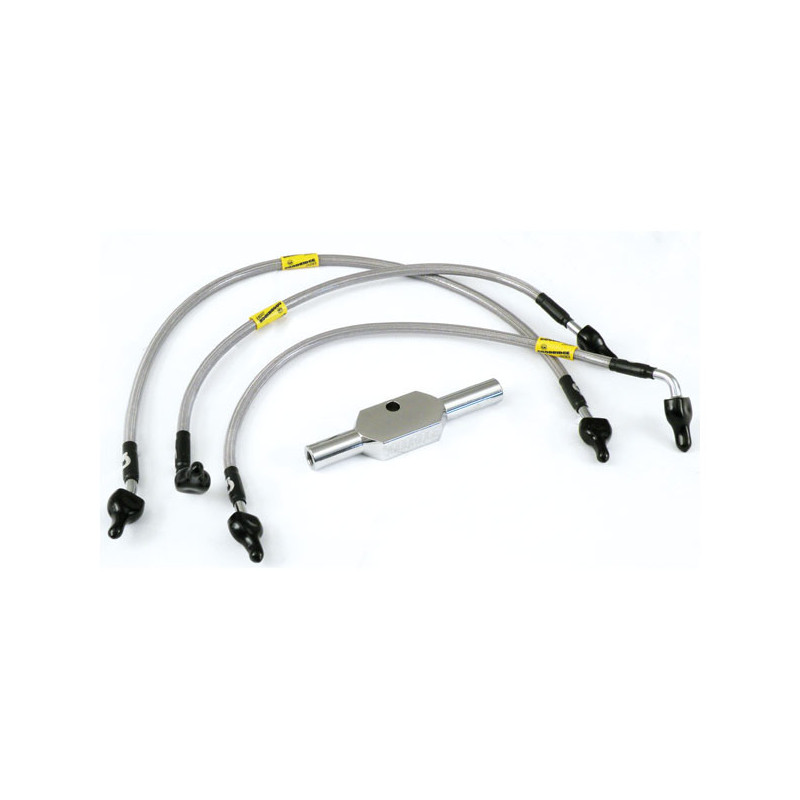 MCS by Goodridge brake line front, stainless clear coated