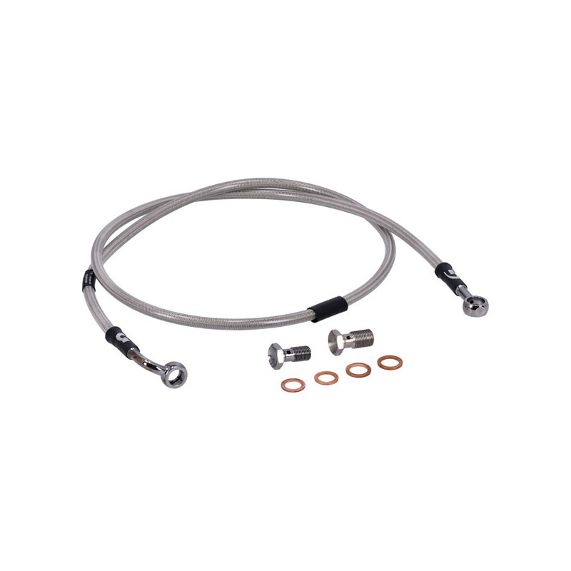 MCS by Goodridge brake line front, stainless clear coated
