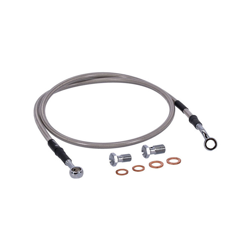 MCS by Goodridge brake line front, stainless clear coated