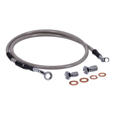 MCS by Goodridge brake line front, stainless clear coated