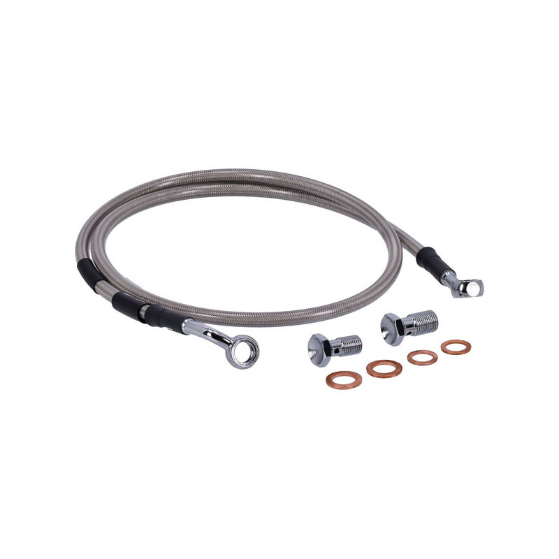 MCS by Goodridge brake line front, stainless clear coated