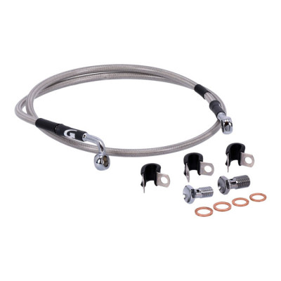 MCS by Goodridge brake line front, stainless clear coated