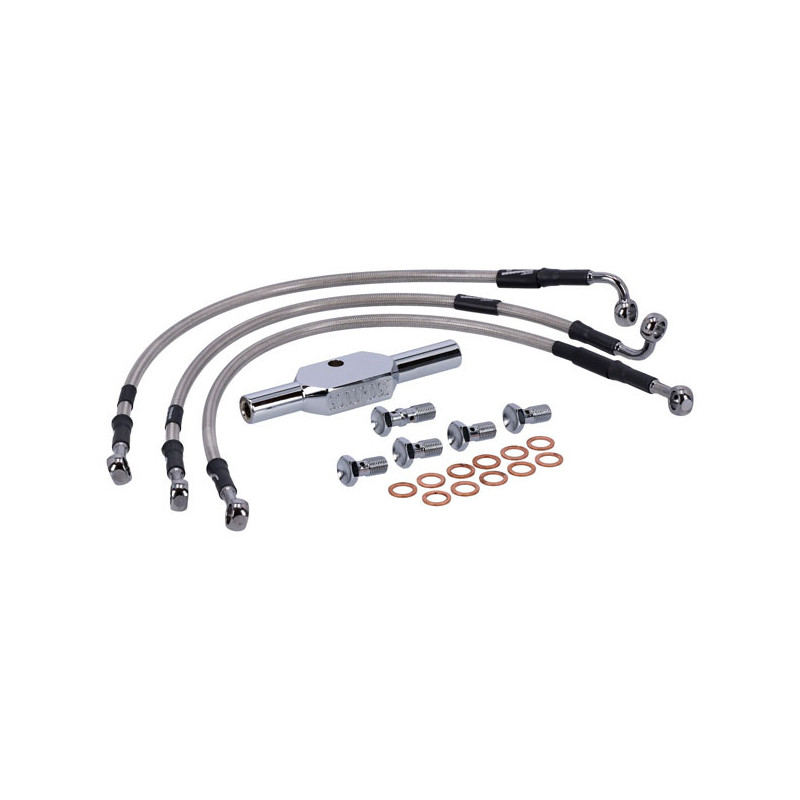 MCS by Goodridge brake line front, stainless clear coated