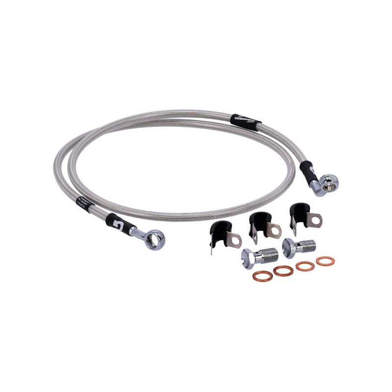 MCS by Goodridge brake line front, stainless clear coated