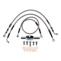 MCS by Goodridge brake line front, stainless clear coated