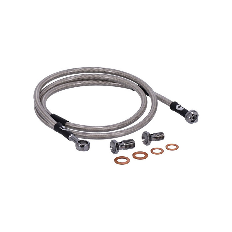MCS by Goodridge brake line front, stainless clear coated