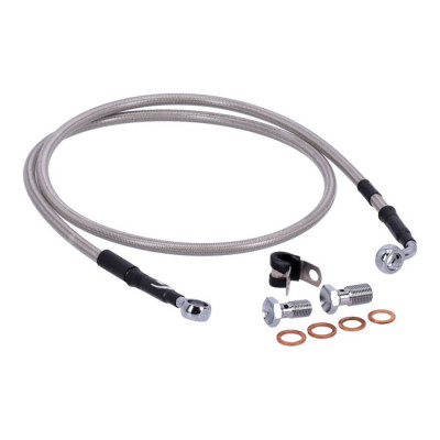 MCS by Goodridge brake line front, stainless clear coated