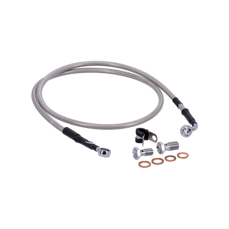 MCS by Goodridge brake line front, stainless clear coated