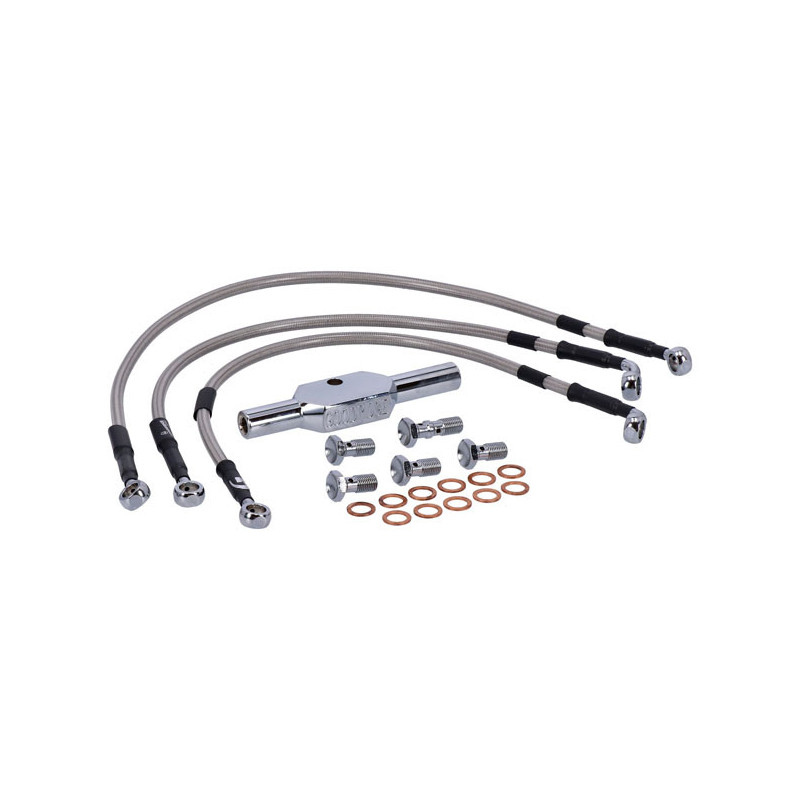 MCS by Goodridge brake line front, stainless clear coated