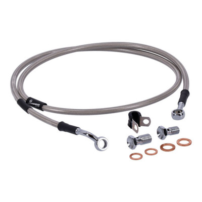 MCS by Goodridge brake line front, stainless clear coated