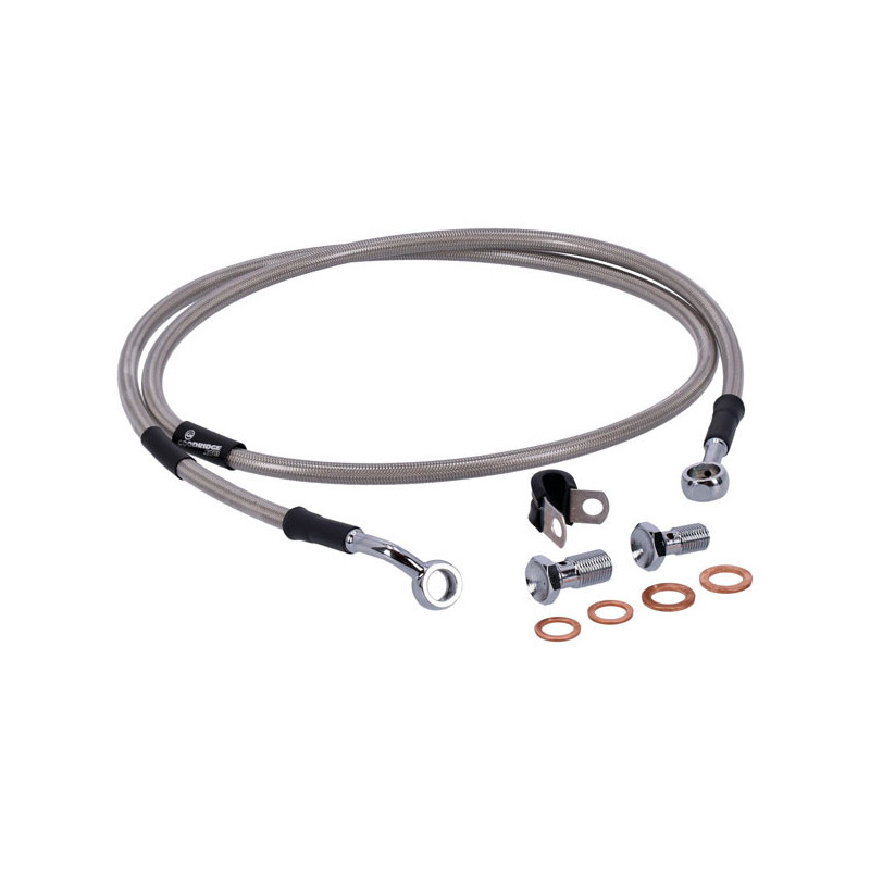 MCS by Goodridge brake line front, stainless clear coated