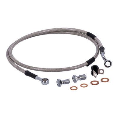 MCS by Goodridge brake line front, stainless clear coated