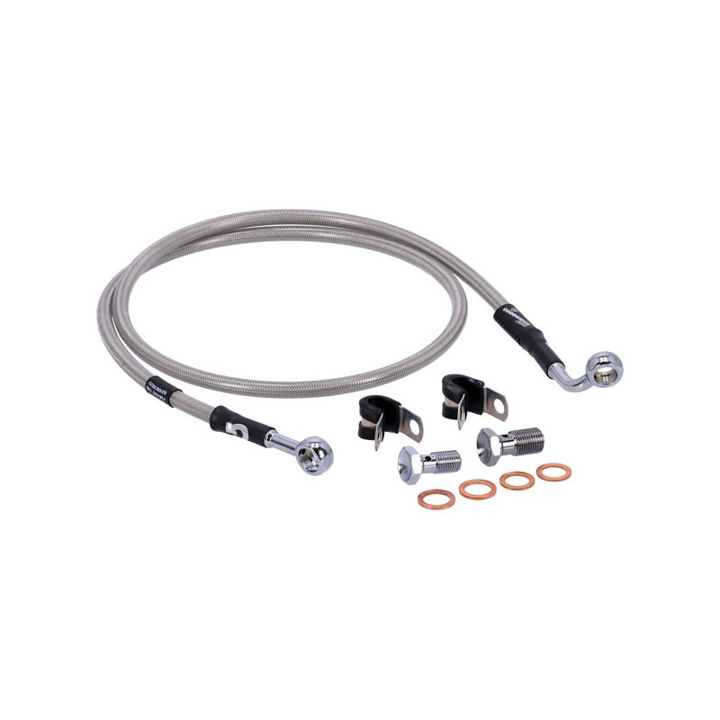 MCS by Goodridge brake line front, stainless clear coated