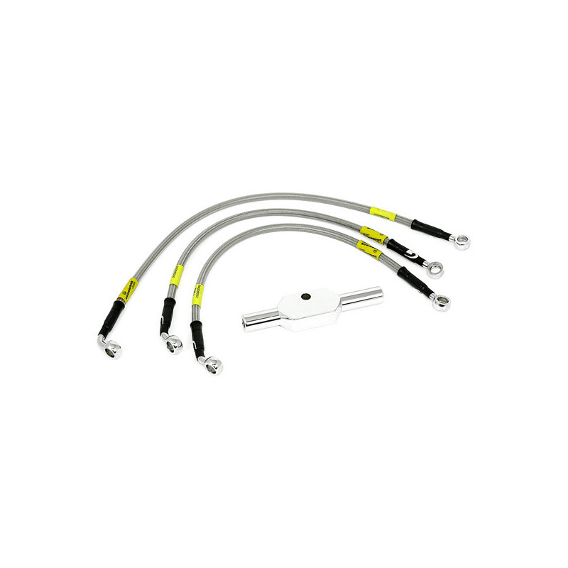 MCS by Goodridge brake line front, stainless clear coated