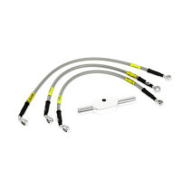 MCS by Goodridge brake line front, stainless clear coated
