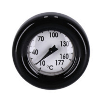 Oil tank dipstick with temperature gauge. Black w/white face