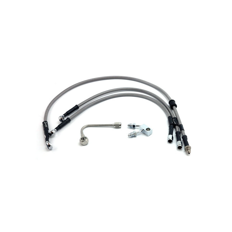 MCS by Goodridge brake line front, stainless clear coated