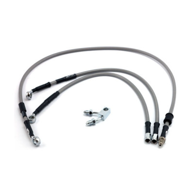 MCS by Goodridge brake line front, stainless clear coated