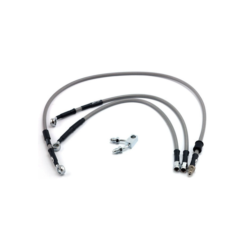 MCS by Goodridge brake line front, stainless clear coated