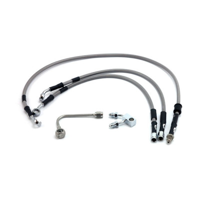 MCS by Goodridge brake line front, stainless clear coated