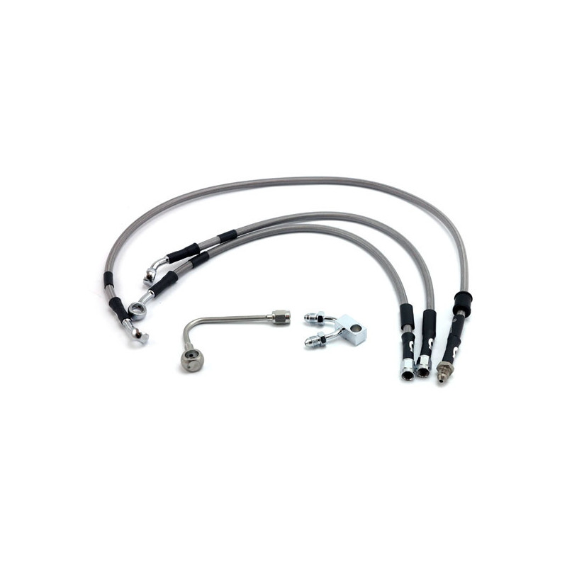 MCS by Goodridge brake line front, stainless clear coated