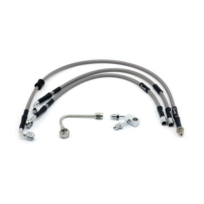 MCS by Goodridge brake line front, stainless clear coated