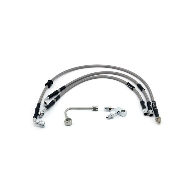 MCS by Goodridge brake line front, stainless clear coated