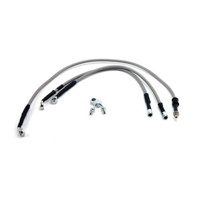 MCS by Goodridge brake line front, stainless clear coated