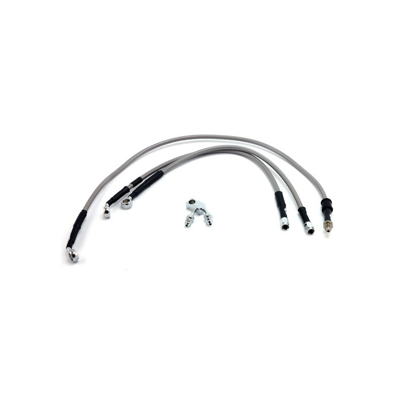 MCS by Goodridge brake line front, stainless clear coated