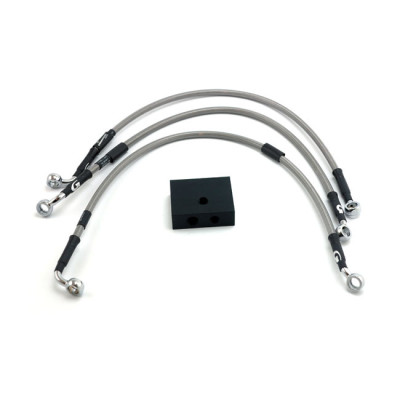 MCS by Goodridge brake line front, stainless clear coated