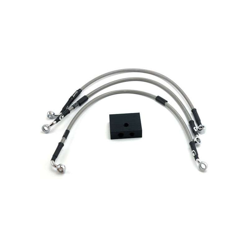 MCS by Goodridge brake line front, stainless clear coated