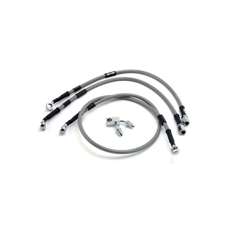 MCS by Goodridge brake line front, stainless clear coated