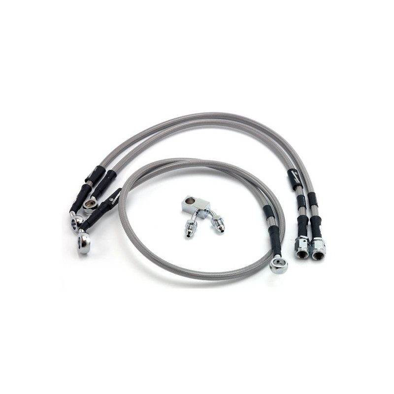 MCS by Goodridge brake line front, stainless clear coated