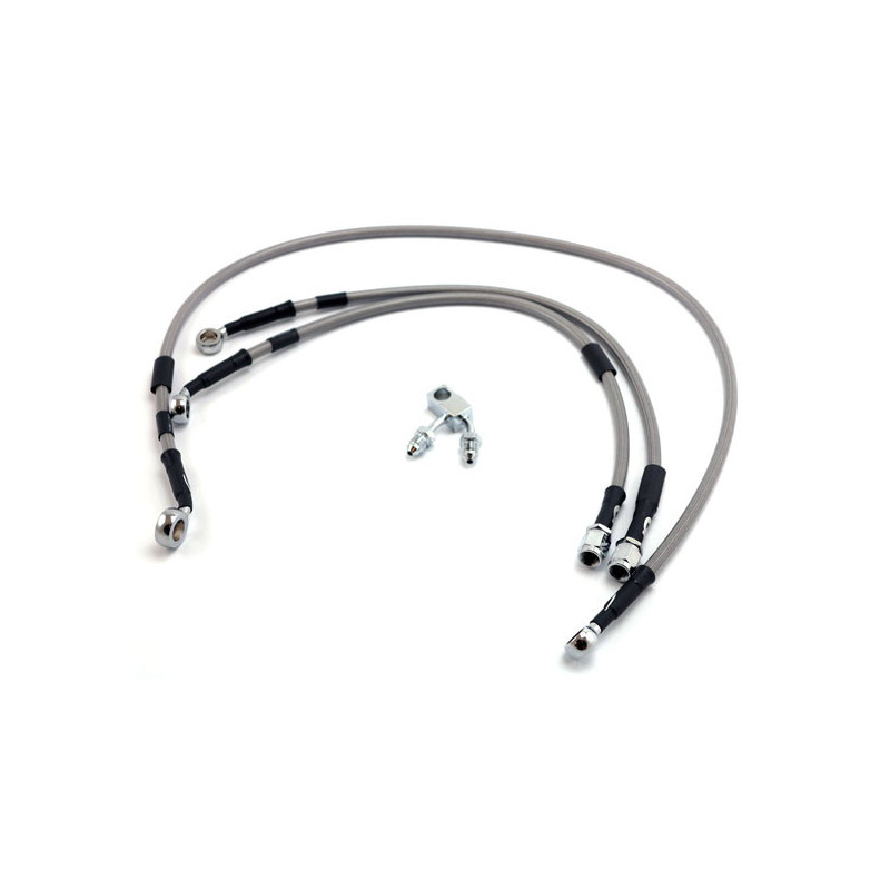 MCS by Goodridge brake line front, stainless clear coated