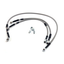 MCS by Goodridge brake line front, stainless clear coated