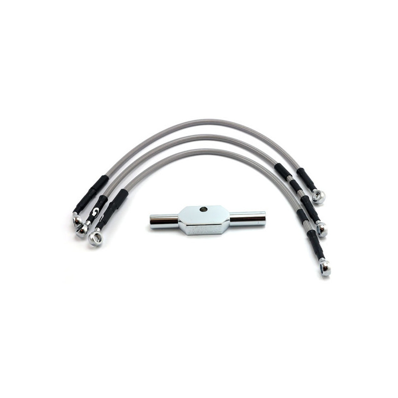 MCS by Goodridge brake line front, stainless clear coated