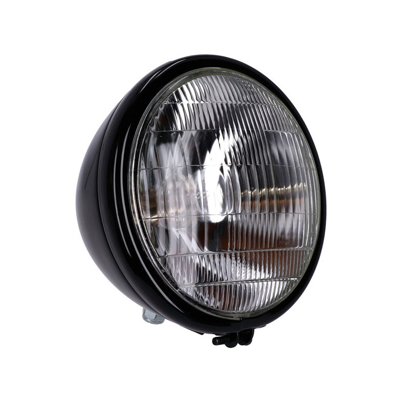 6-1/2" Springer headlamp assembly. 12V. Black