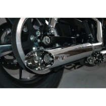  Double Slip-On Muffler Set Endcap Slash Cut Chrome 