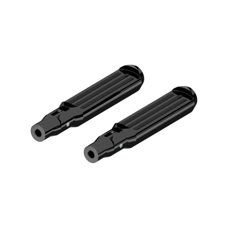  Grooved Passenger Pegs Black, Anodized 