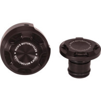  Premium Swing Arm Axle Cover with Ricks Logo Satin Black Powder Coated 