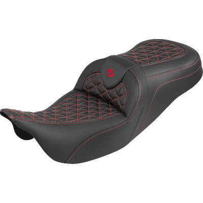 RoadSofa™ Tri Gripper Seat - Standard Reach - Red Stitch - w/o Backrest