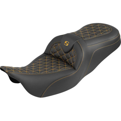 RoadSofa™ Tri Gripper Seat - Standard Reach - Gold Stitch - w/o Backrest