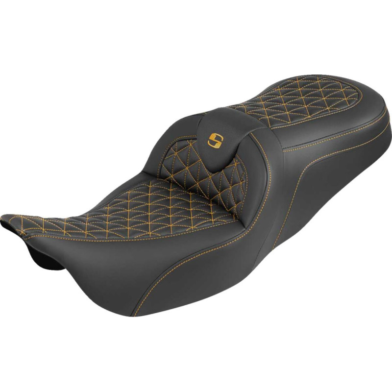 RoadSofa™ Tri Gripper Seat - Standard Reach - Gold Stitch - w/o Backrest