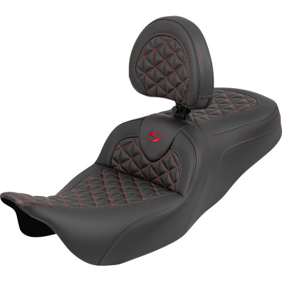 RoadSofa™ Tri Gripper Seat - Standard Reach - Red Stitch - w/o Backrest
