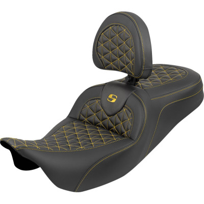 RoadSofa™ Tri Gripper Seat - Standard Reach - Gold Stitch - w/o Backrest