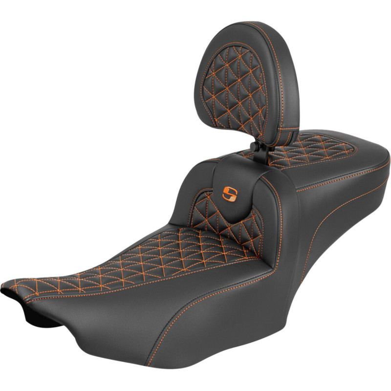 Roadsofa™ Extended Reach Seat - with Backrest - Orange Stitch
