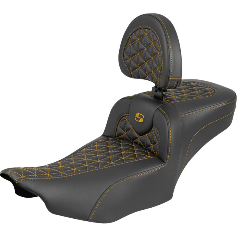 Roadsofa™ Extended Reach Seat - with Backrest - Gold Stitch