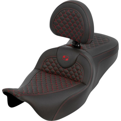 Roadsofa™ Seat - Dragon Scale Stitch - Red Stitch - w/ Backrest