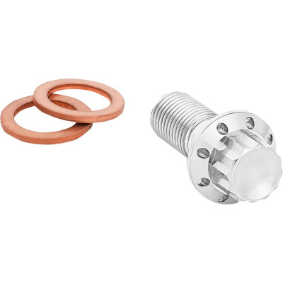 BOLT BANJO 3/8-24 POLISHED 12-PT F/R MC 00-07 TOURING