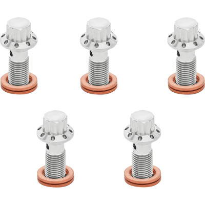 BOLT BANJO 5PK M10x1.25 POLISHED 12PT SINGLE F/R MC SOFTAIL
